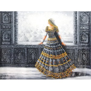 Bandah Ali, 36 x 48 Inch, Acrylic on Canvas, Figurative-Painting, AC-BNA-185